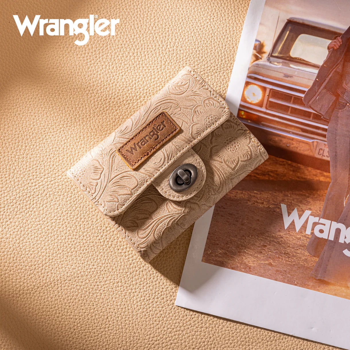 Wrangler Floral Mini Wallet | Tan