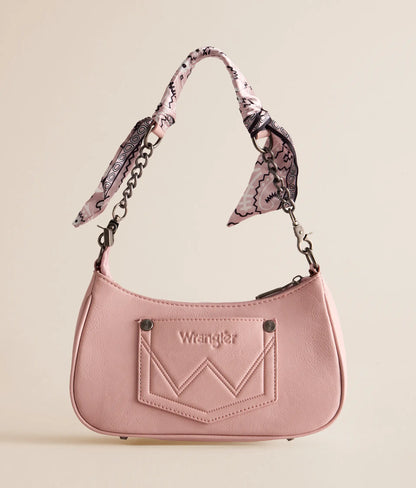 Wrangler Braided Paisley Bandana Shoulder Bag | Pink