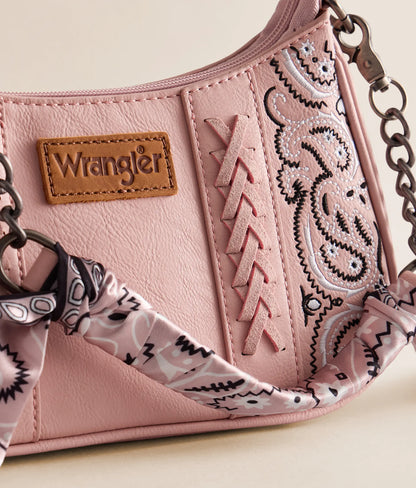 Wrangler Braided Paisley Bandana Shoulder Bag | Pink