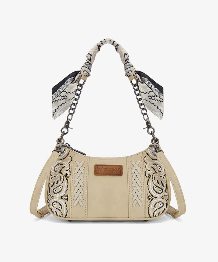 Wrangler Braided Paisley Bandana Shoulder Bag | Tan