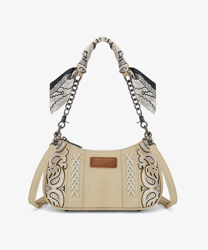 Wrangler Braided Paisley Bandana Shoulder Bag | Tan