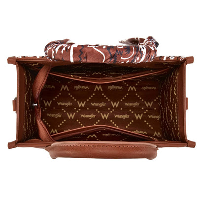 Wrangler Braided Paisley Bandana Tote Bag | Brown