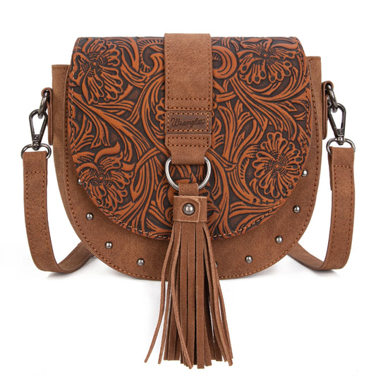 Wrangler Saddle Crossbody Bag- Brown
