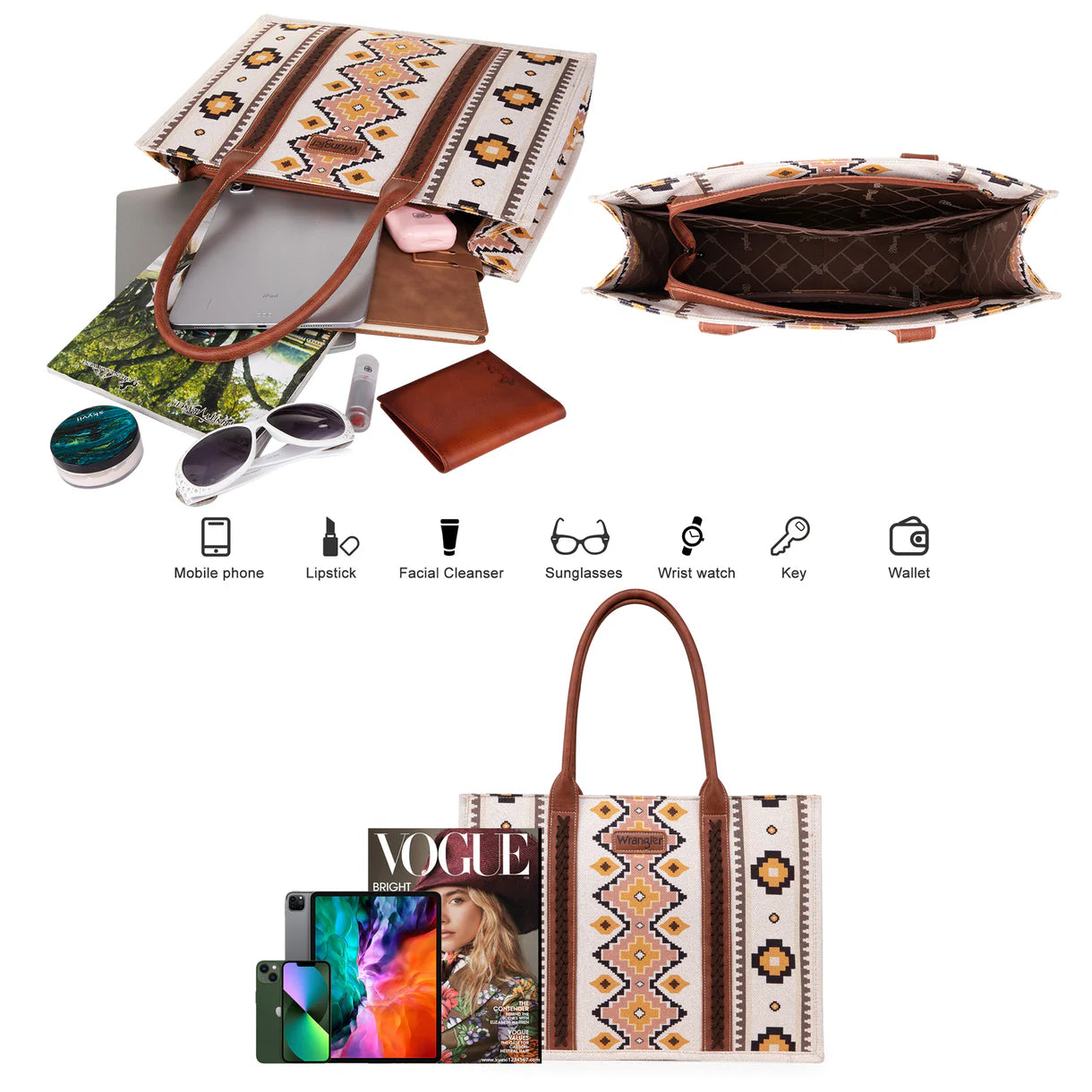 Wrangler Southwestern Tote | Coffee