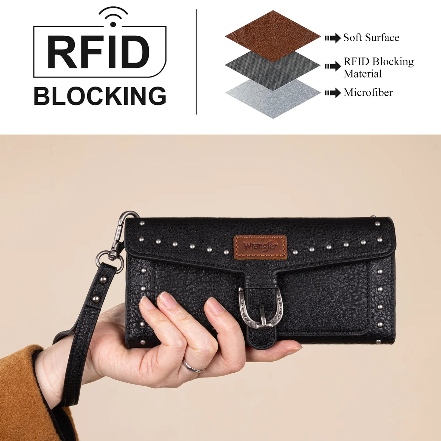 Wrangler Wallet/Wristlet- Black