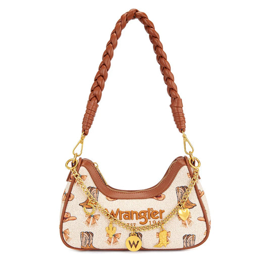 Wrangler Western Cowgirl Print Shoulder Bag | Tan