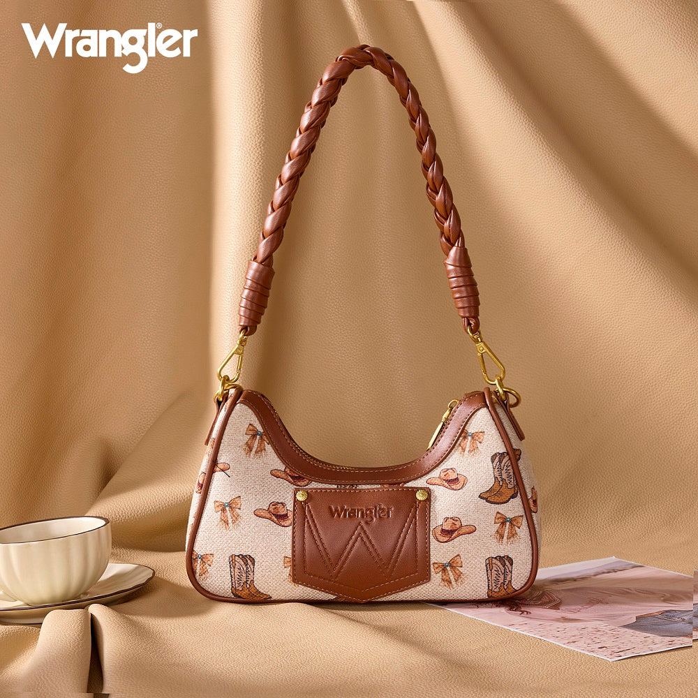 Wrangler Western Cowgirl Print Shoulder Bag | Tan