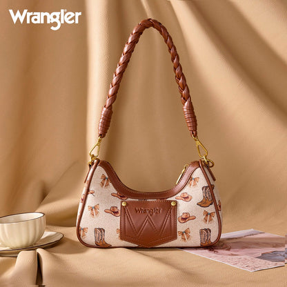 Wrangler Western Cowgirl Print Shoulder Bag | Tan