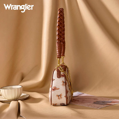 Wrangler Western Cowgirl Print Shoulder Bag | Tan