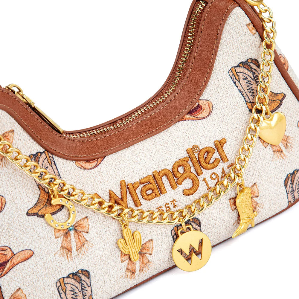 Wrangler Western Cowgirl Print Shoulder Bag | Tan