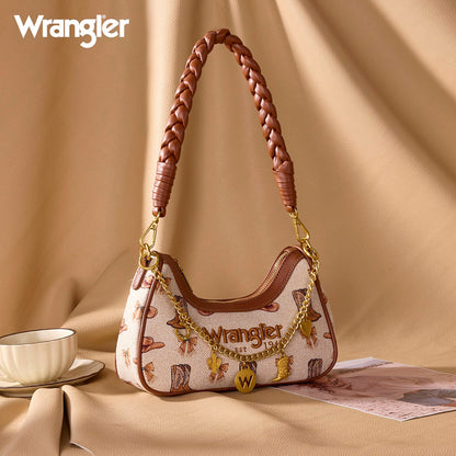 Wrangler Western Cowgirl Print Shoulder Bag | Tan