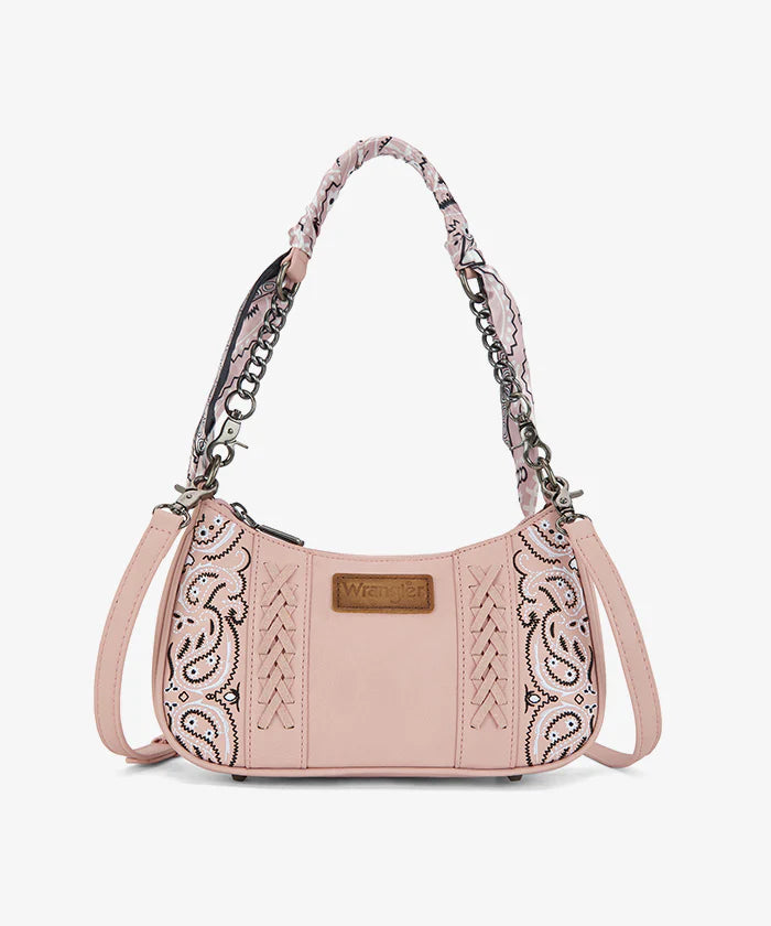 Wrangler Braided Paisley Bandana Shoulder Bag | Pink