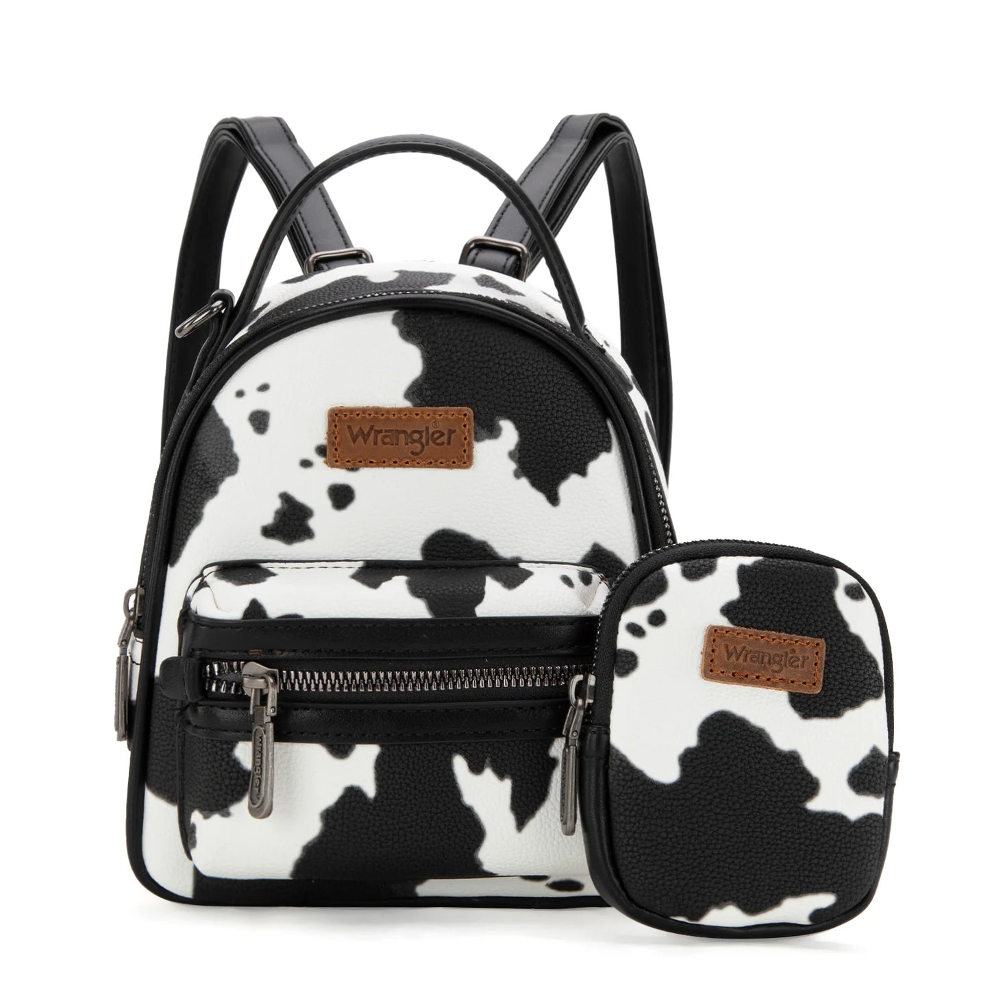 Wrangler Cow Print Mini Backpack- Black