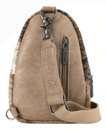 Wrangler Sling/Crossbody Bag (Khaki Cow)