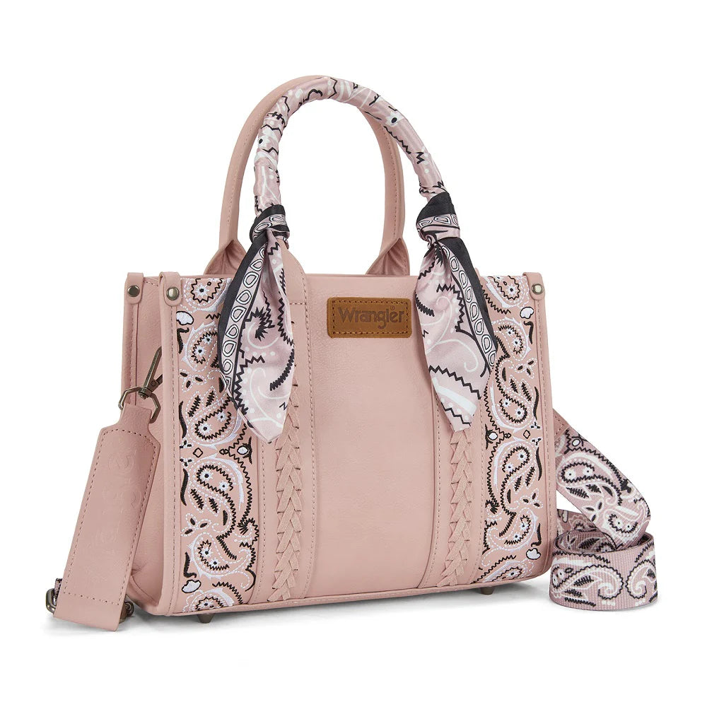 Wrangler Braided Paisley Bandana Tote Bag | Pink