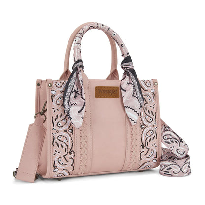 Wrangler Braided Paisley Bandana Tote Bag | Pink