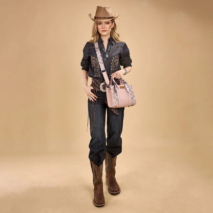 Wrangler Braided Paisley Bandana Tote Bag | Pink