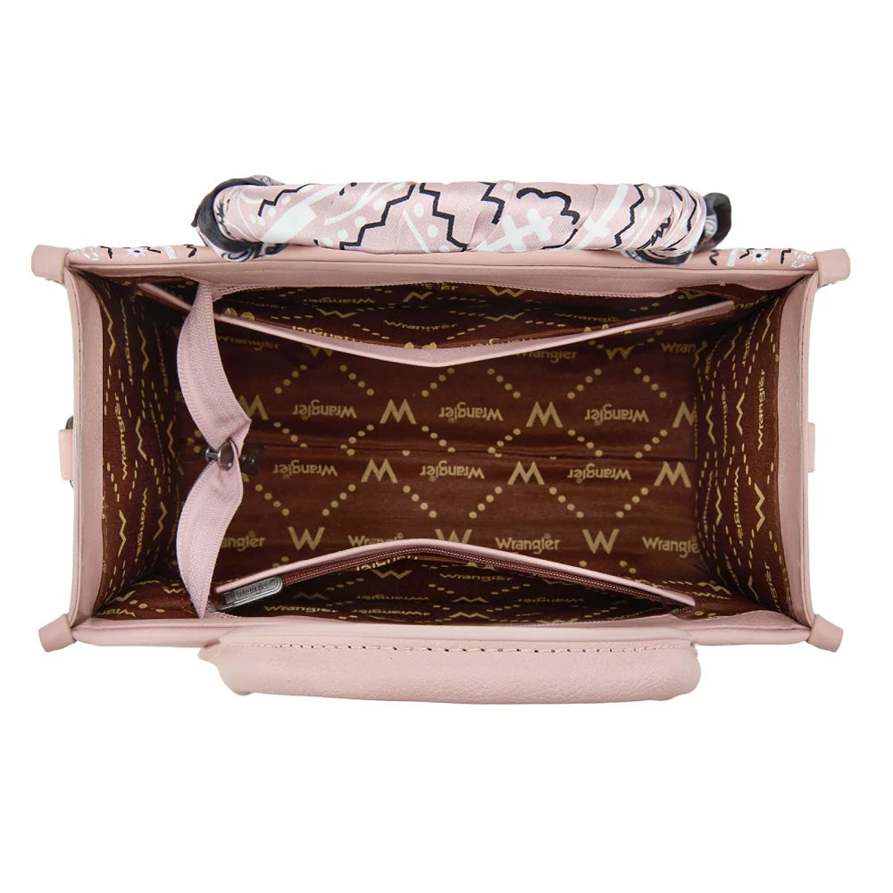 Wrangler Braided Paisley Bandana Tote Bag | Pink