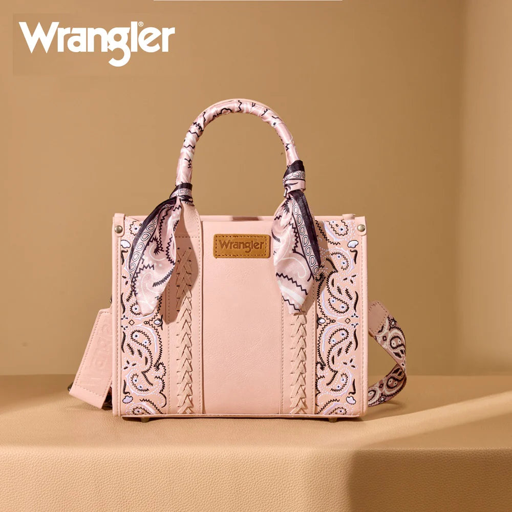 Wrangler Braided Paisley Bandana Tote Bag | Pink