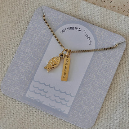 Cast Your Nets Necklace | Gold Plated
