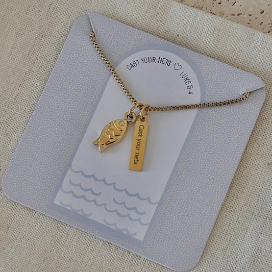 Cast Your Nets Necklace | Gold Plated