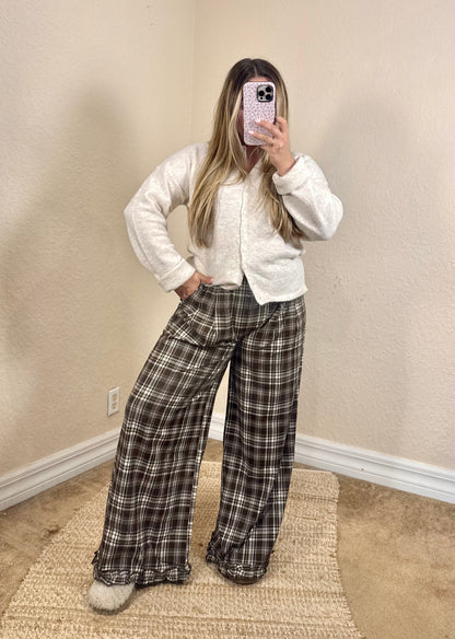 Oatmeal button cardigan styled with jeans for an everyday fall outfit