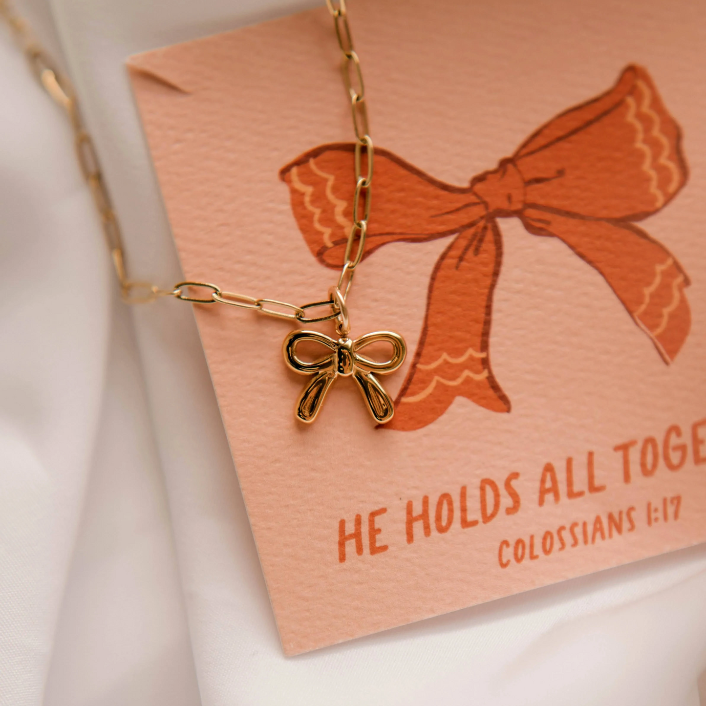 He Holds All Together Charm Necklace