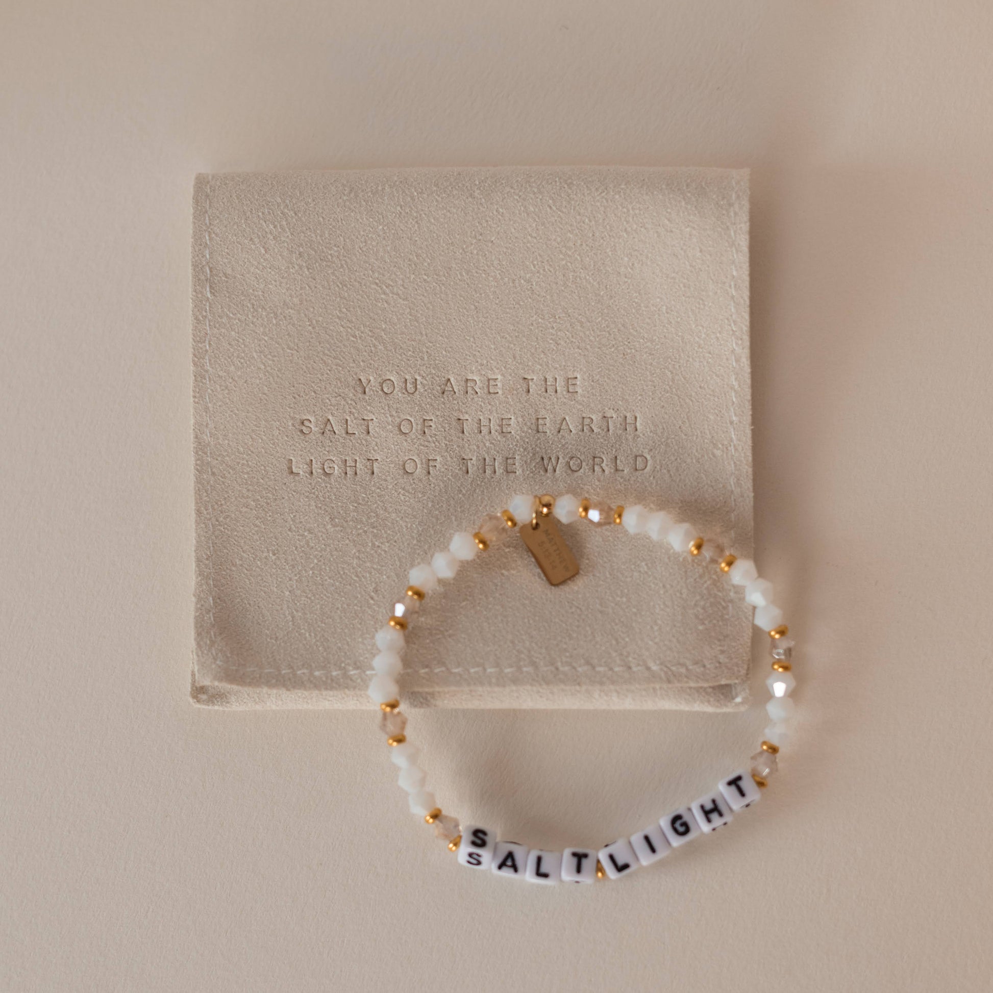 Christian bracelet with bible reference and salt light 