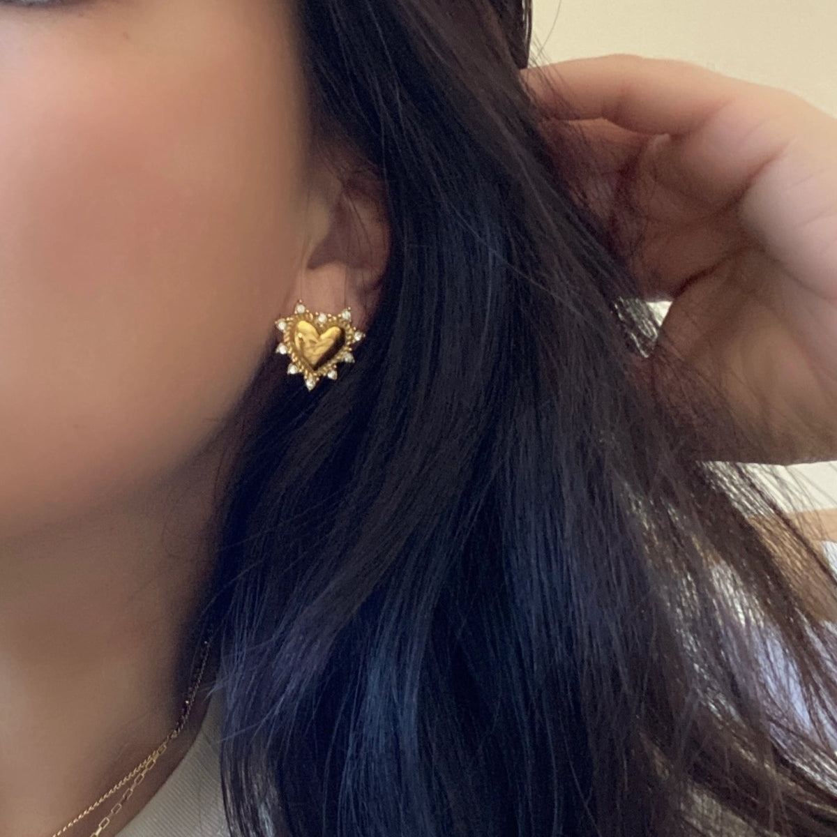 Set Apart Heart Studs | 18k Gold Plated