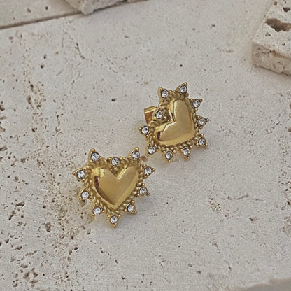 Set Apart Heart Studs | 18k Gold Plated
