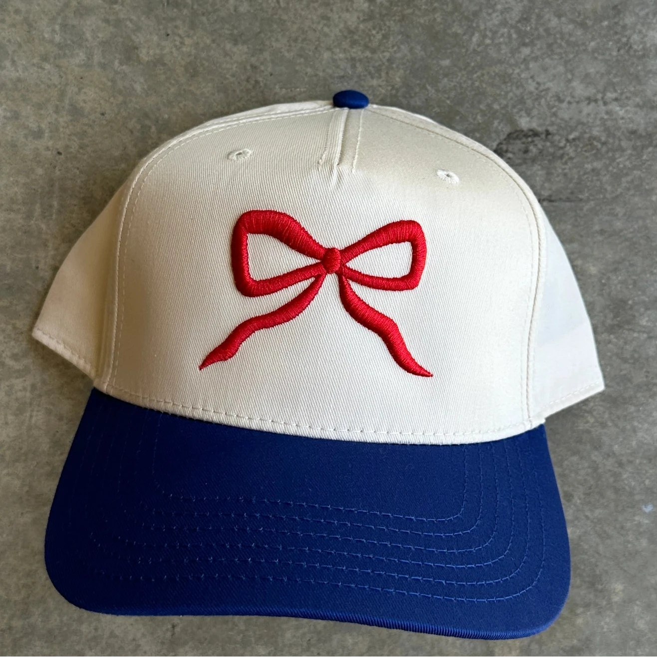 usa trucker hat with bow details perfect for summer vacay and patriotic parties