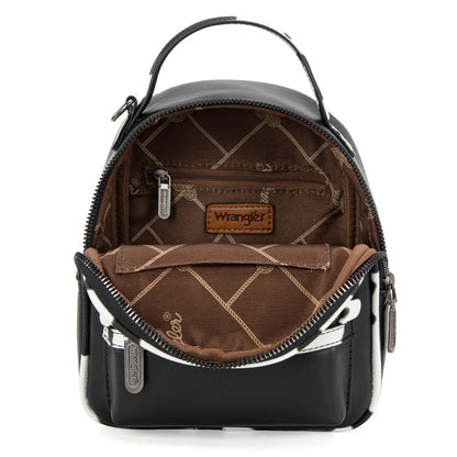 Wrangler Cow Print Mini Backpack (Black)