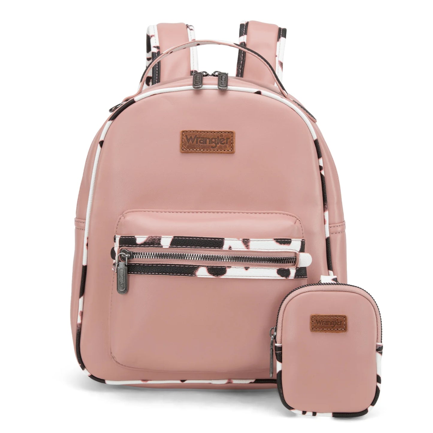 Wrangler Cow Print Backpack- Pink