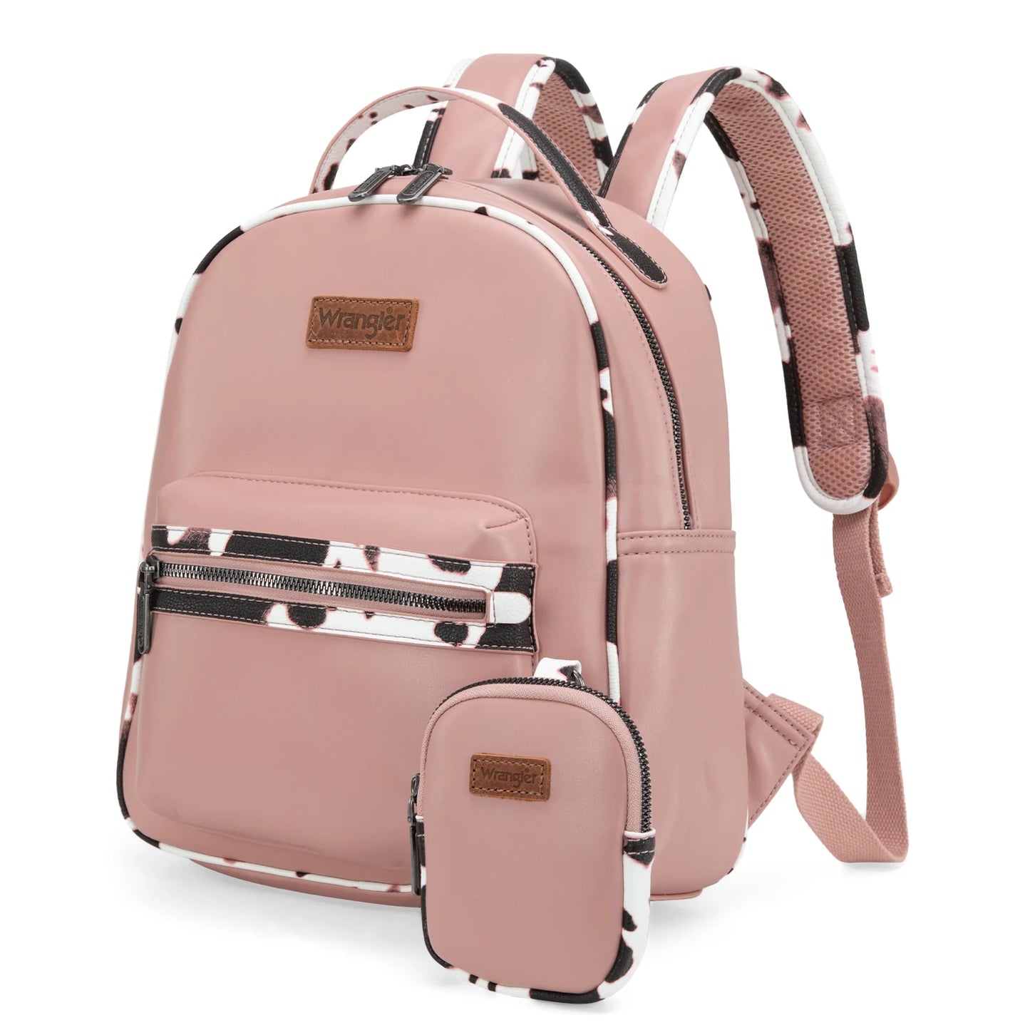 Wrangler Cow Print Backpack- Pink