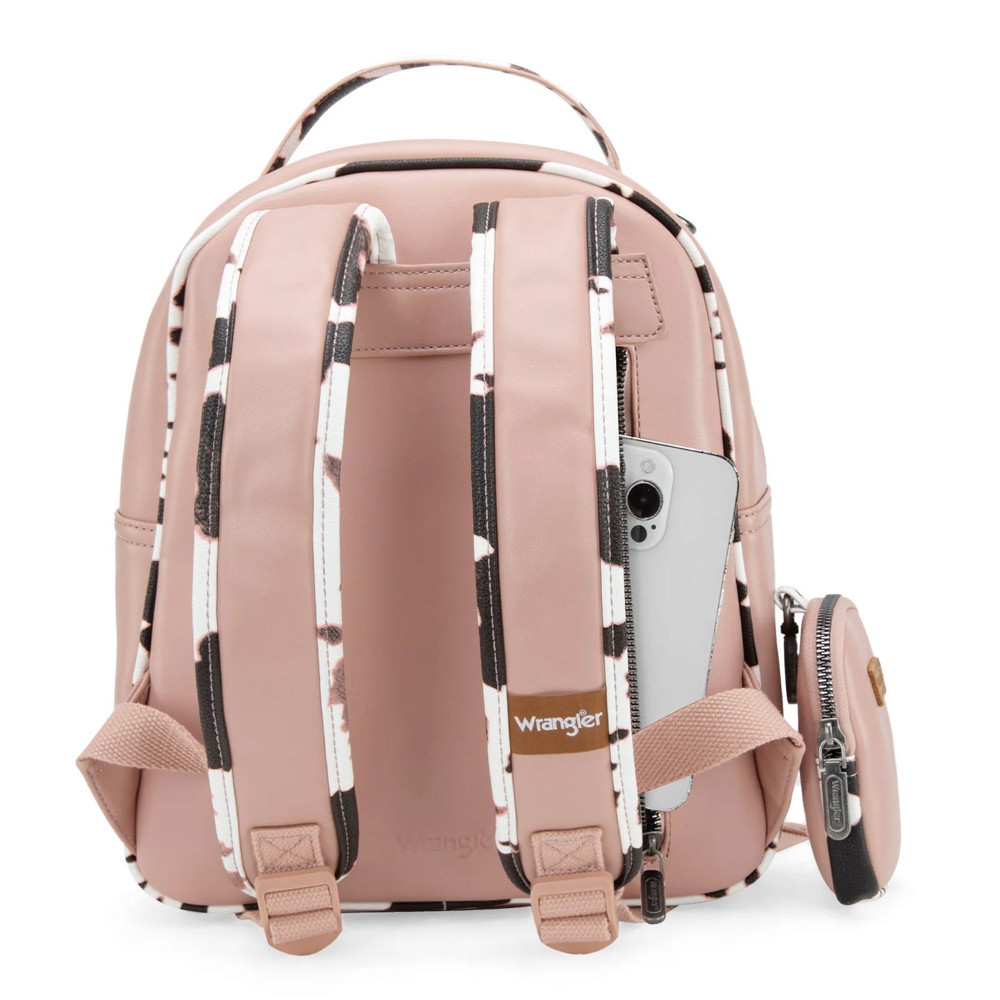 Wrangler Cow Print Backpack- Pink