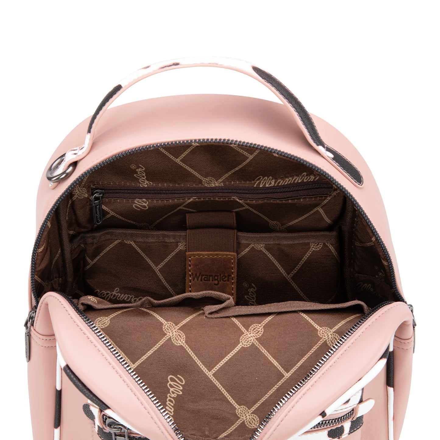 Wrangler Cow Print Backpack- Pink