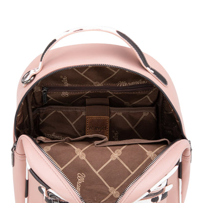 Wrangler Cow Print Backpack- Pink