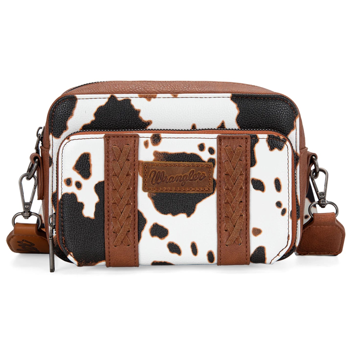 Wrangler Cow Print Crossbody- Brown