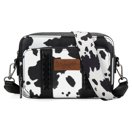 Wrangler Cow Print Crossbody- Black