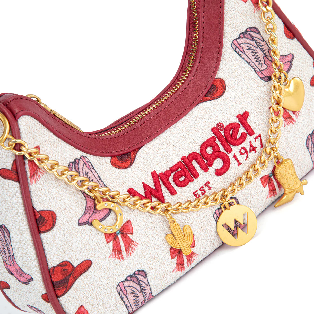Wrangler Western Cowgirl Print Shoulder Bag | Pink