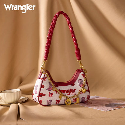 Wrangler Western Cowgirl Print Shoulder Bag | Pink