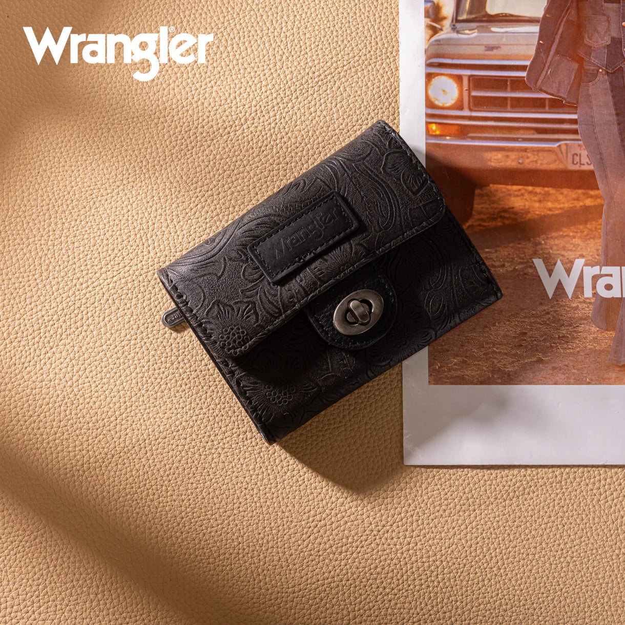 Wrangler Floral Mini Wallet | Black