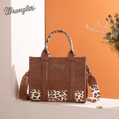 Wrangler Leopard Print Crossbody Tote | Brown