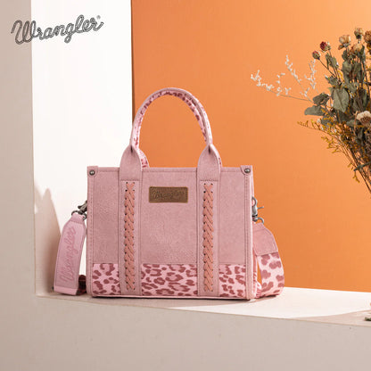 Wrangler Leopard Print Crossbody Tote | Pink