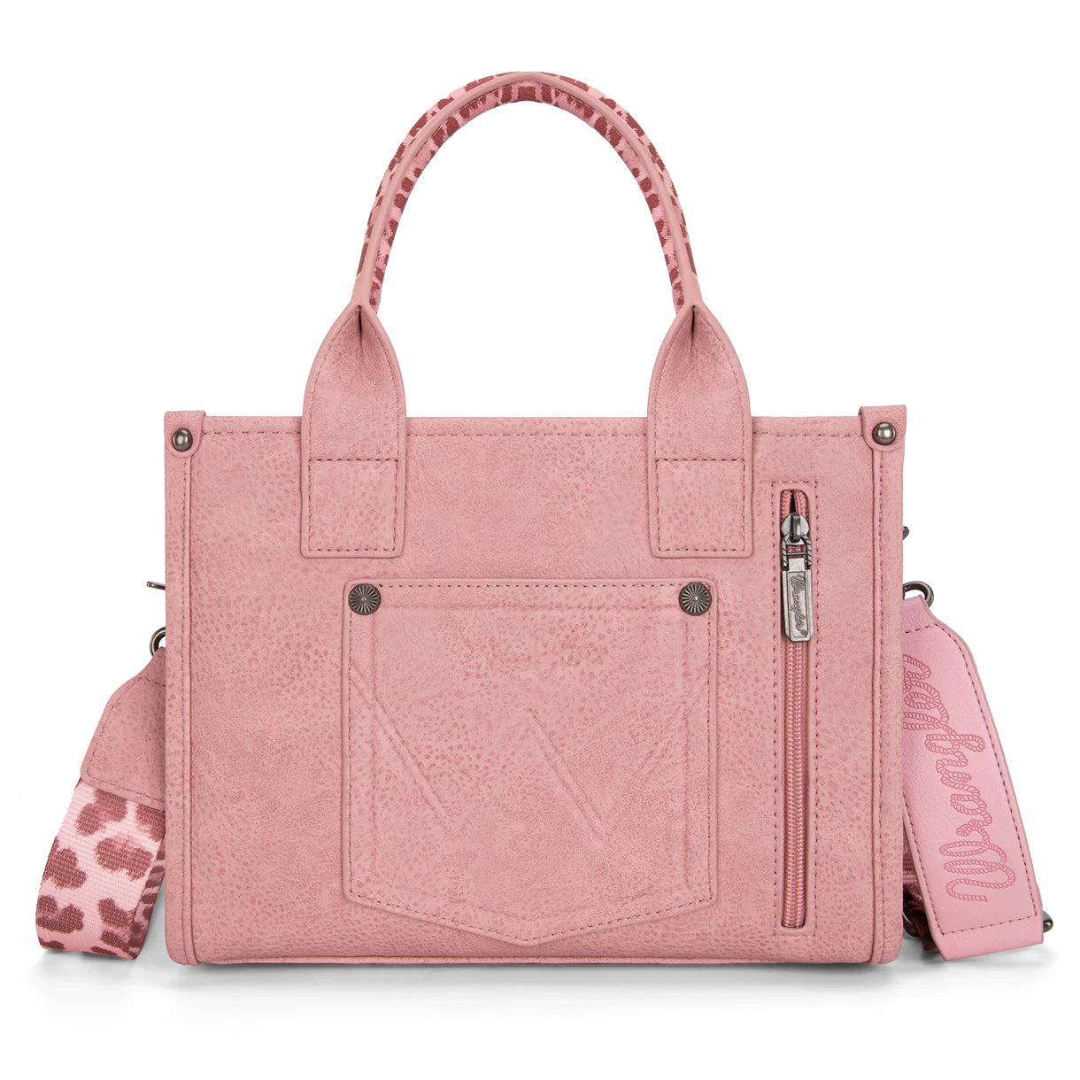 Wrangler Leopard Print Crossbody Tote | Pink
