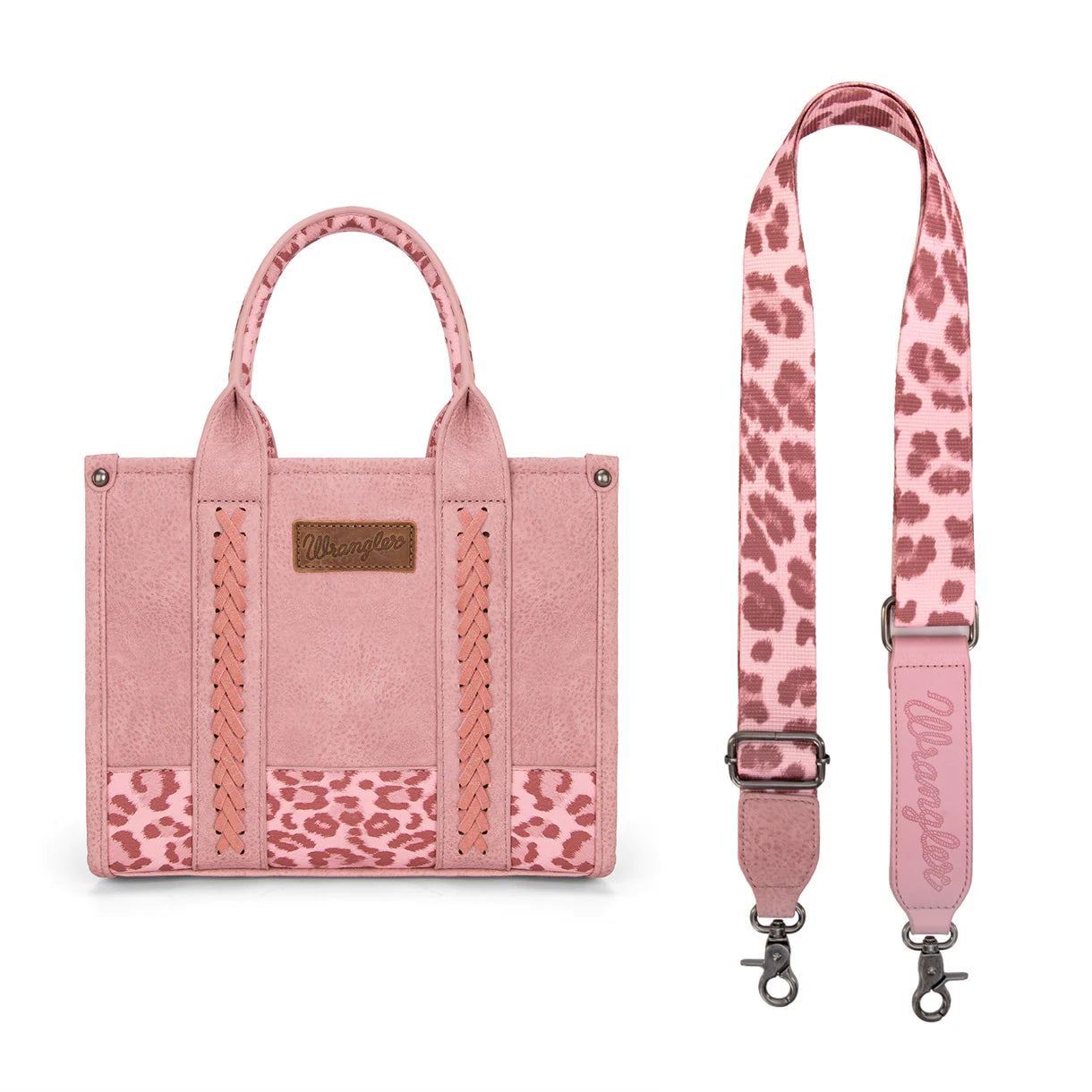 Wrangler Leopard Print Crossbody Tote | Pink