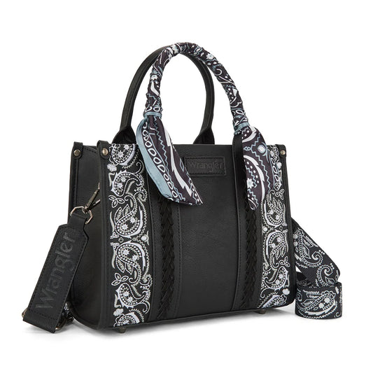 Wrangler Braided Paisley Bandana Tote Bag | Black