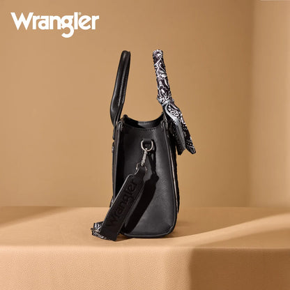 Wrangler Braided Paisley Bandana Tote Bag | Black