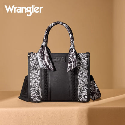 Wrangler Braided Paisley Bandana Tote Bag | Black