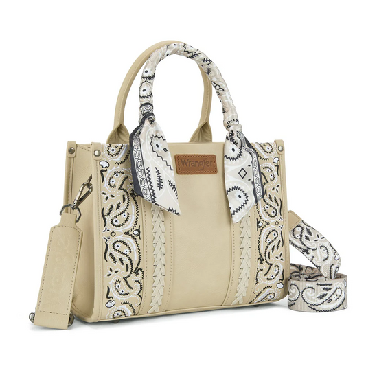 Wrangler Braided Paisley Bandana Tote Bag | Tan